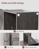 SUNMORY 6 Tier Tree Bookshelf, Tall Bookcase with Storage Cabinet, Modern Narrow Bookshelves Organizer, Floor Standing Book Shelf for Bedroom/Living Room/Home Office/Corner, Grey SUNMORY