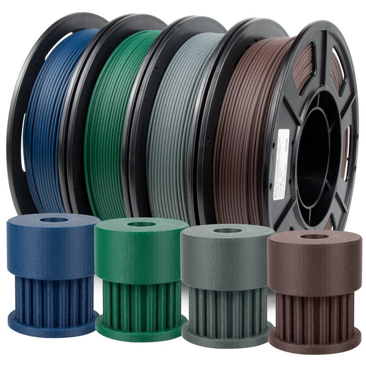 IEMAI 3D Printer Filament Bundle, Colorful Carbon Fiber PLA Filament 1.75mm, Carbon Fiber Filament 250g x 4 Spools(1kg) Dimensional Accuracy +/- 0.02mm (Blue/Blue Grey/Brown/Army Green) - WoodArtSupply