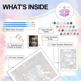 Paint by Numbers Kit for Adults - Autumn Landscape Adult Paint by Number Kits on Canvas Without Frame for Beginner, Mountains Lake Oil Painting by Numbers Kit for Gift Home Wall Decor 16x20 Inch Camocin