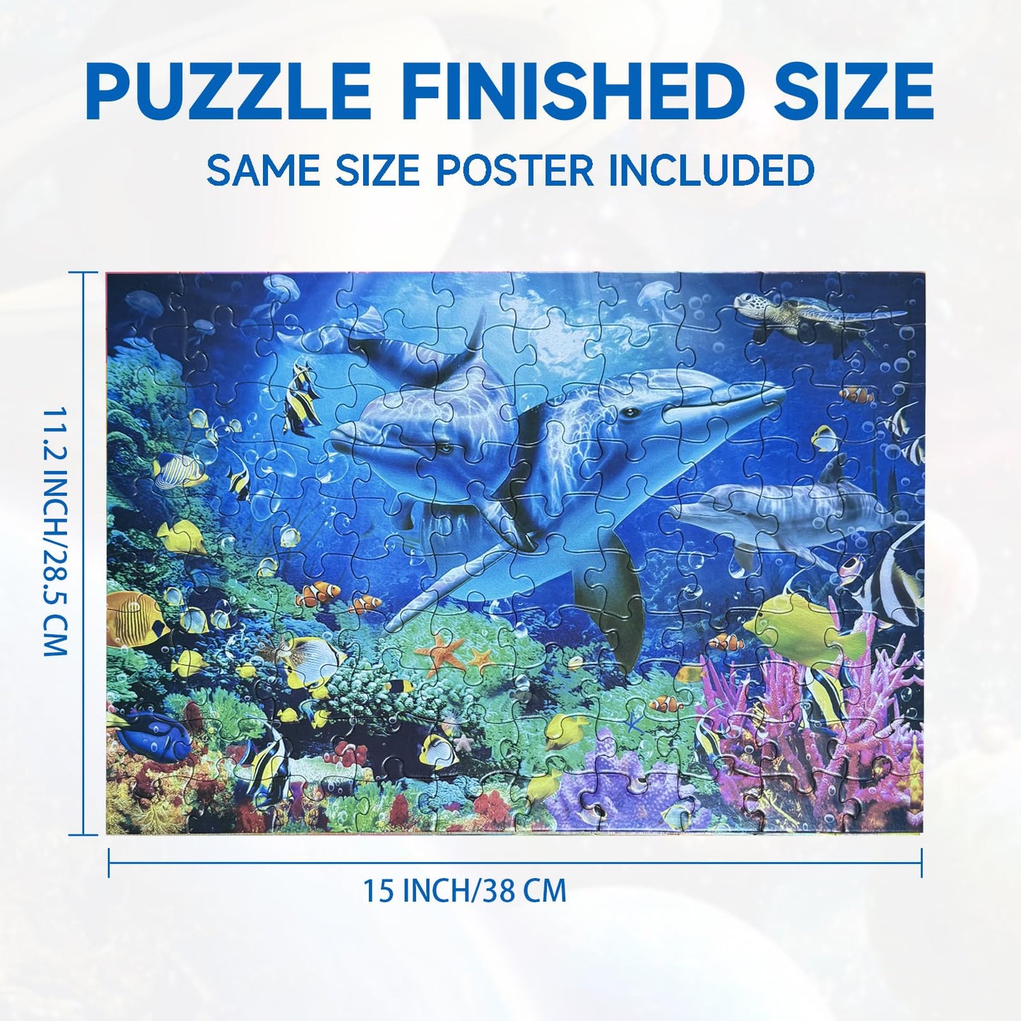 Nattork Jigsaw Puzzles 100 Pieces for Kids Youth Puzzle Beginner (Sea World) Pieces Fit Together Perfectly