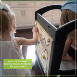 Little Partners Chef Series Learning Tower Toddler Tower – Kitchen Stool Adjustable Height Standing Tower Helper, Wooden Frame Counter Step-Up (Grey) Little Partners