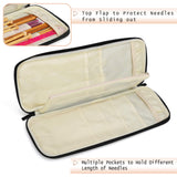 Teamoy Knitting Needles Case (Up to 14''), Travel Organizer Storage Bag for Knitting Needles, Tunisian Crochet Hooks and Accessories, Gray Teamoy