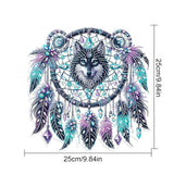 JISHSHAY Diamond Painting Hanging Wolf Diamond Art Pendant Dreamcatcher Gem Art Wind Chimes Gem Painting Hanging Pendant Mosaic Kits for Adults Windchimes Embroidery Kit Suncatchers Sun Catchers JISHSHAY