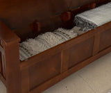 Linon Walnut Split Seat Storage Bench for Foyers and Mudrooms Linon