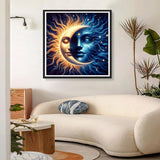 GDYEEH DIY 5D Sun and Moon Diamond Art Kits, Round Full Drill God Diamond Painting Picture, Dreamland Painting by Numbers Art Kits for Adults Beginners Home Wall Decor 12x12 inch GDYEEH