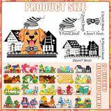 Vercraft 61 Pcs Interchangeable Christmas Table Decor Dog Seasonal Wooden Table Sign Winter Interchangeable Centerpiece Set Farmhouse Tiered Tray Christmas Home Kitchen Decor for Pet Lover Gift Vercraft