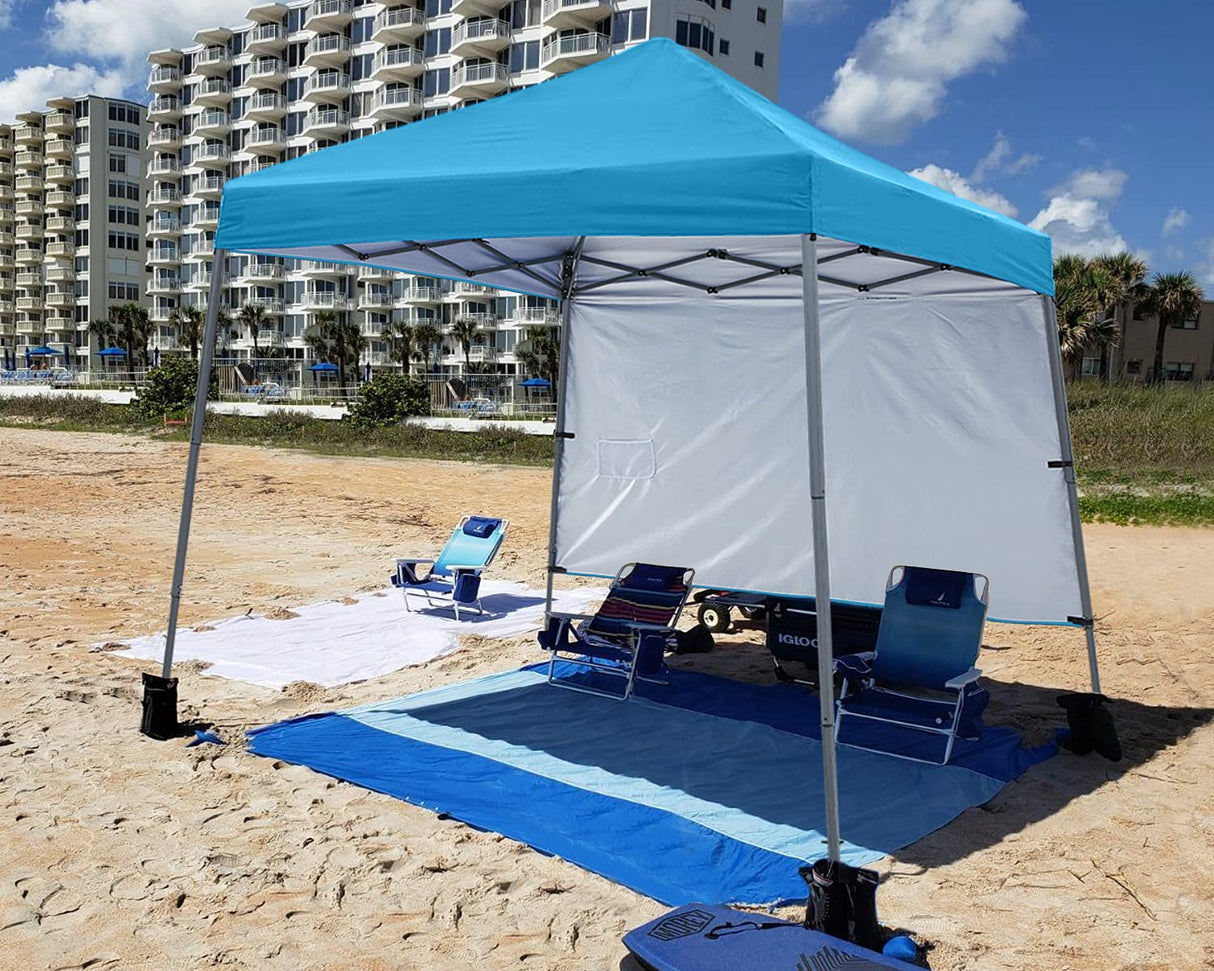 ABCCANOPY Pop Up Canopy Tent-Outdoor Camping Canopy Slant Leg Beach Canopy Tent with Backpack Bag，8 x 8 ft Base / 6 x 6 ft Top，Sky Blue ABCCANOPY