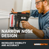 Worx Nitro 20V 18GA Brad Nailer Cordless Fires 80 Nails Per Minute, Cordless Nail Gun Anti-Ejection, Nail Gun Battery Powered Tool-Free Jam Release WX842L.9 Power Share – Tool only WORX