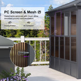 PURPLE LEAF 12' X 16' Solarium Sunroom Permanent Hardtop Screened Gazebo Galvanized Steel Double Roof Aluminum Outdoor Enclosed Gazebo for Hot Tub Lawn Deck Backyard Grey PURPLE LEAF