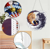 Diymood DIY Hanging Diamond Art Kits for Adults Lion, Diamond Painting Kit Pendant Special Shaped Double Sided Acrylic Sun Catcher Board Wreath Pendants Canvas Window Wall Decor 7.88 x 7.49 Inch Diymood