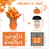 Jexine 18 Pcs Fall Thanksgiving Tables Centerpieces Pumpkin Maple Mason Jars Centerpieces for Table Decorations with Wood Signs Rope Farmhouse Fall Decor for Home Indoor Autumn Kitchen Dining Room Jexine