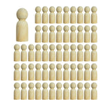 55 Pieces Wood Peg Dolls Unfinished Wooden People Craft Blank Family Figures 7/8 x 2-3/8 inch Cregugua