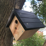 Triangle Cedar Bird House, 6.5" D x 7.1" W x 11.8" H, Natural Wood Color - Backyard Expressions BACKYARD EXPRESSIONS PATIO · HOME · GARDEN