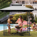 COVBOARD Grill Gazebo Replacement Top, 5 * 8 Outdoor BBQ Gazebo Top Cover, Double Layer BBQ Gazebo Top Canopy for Model #L-GG001PST-F(Gary) COVBOARD
