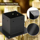 6 PCS Metal 4×4 Post Base Post Base Brackets,Inner Size 3.5"x3.5" Heavy Duty Powder-Coated Post Anchor Matte Black Wood Post Brackets (Black 6pcs) Zlinke