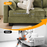 liuyefisher 53'' Loveseat Sofa with All Seats Storage, Modular Sectional Couch with Deep Seat,Oversized Comfy Couch with Throw Pillows,Single Sofa Chair for Living Room,Bedroom,Chenille,Green liuyefisher