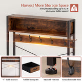 Lulive Hall Tree with Bench and Shoe Storage, 31.5" Coat Rack Freestanding with 2-Tier Storage Shelf, 6-in-1 Entryway Bench Coat Rack with 12 Hooks and 3 Drawers(Rustic Brown) Lulive