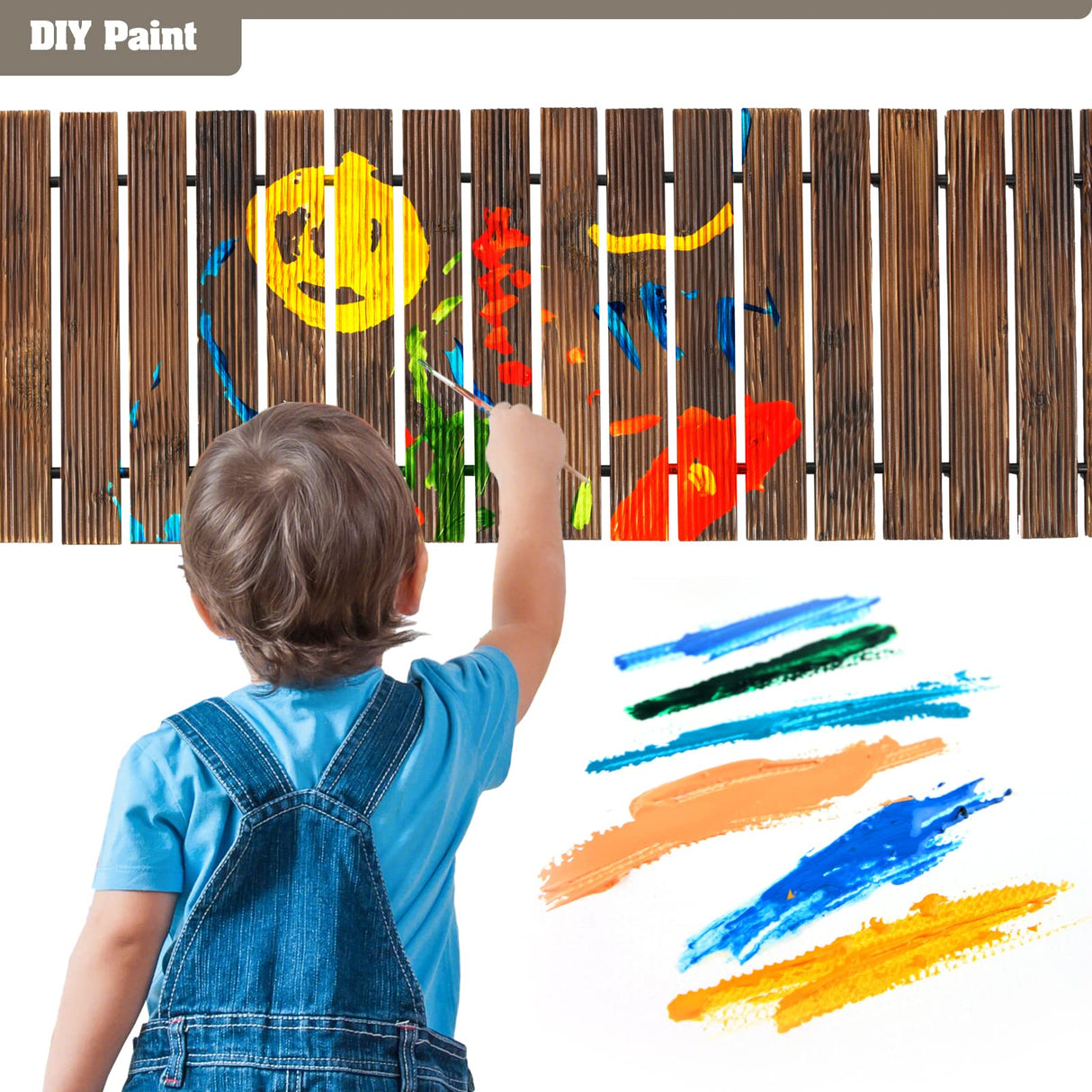 12FT Roll Out Garden Pathway, Wooden Walkway with Non-Slip Surface Outdoor Garden Boardwalk Decorative Wood Path for Wedding, Beach, Patio FURNDOOR