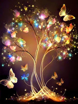 Glitter Tree Diamond Painting Kits for Beginner - 5D Glow in The Dark Tree Diamond Art Kits for Adults, DIY Trees of Life Round Diamond Painting Gem Art Crafts, for Home Decor Walls Gifts 12X16Inch Xylogist