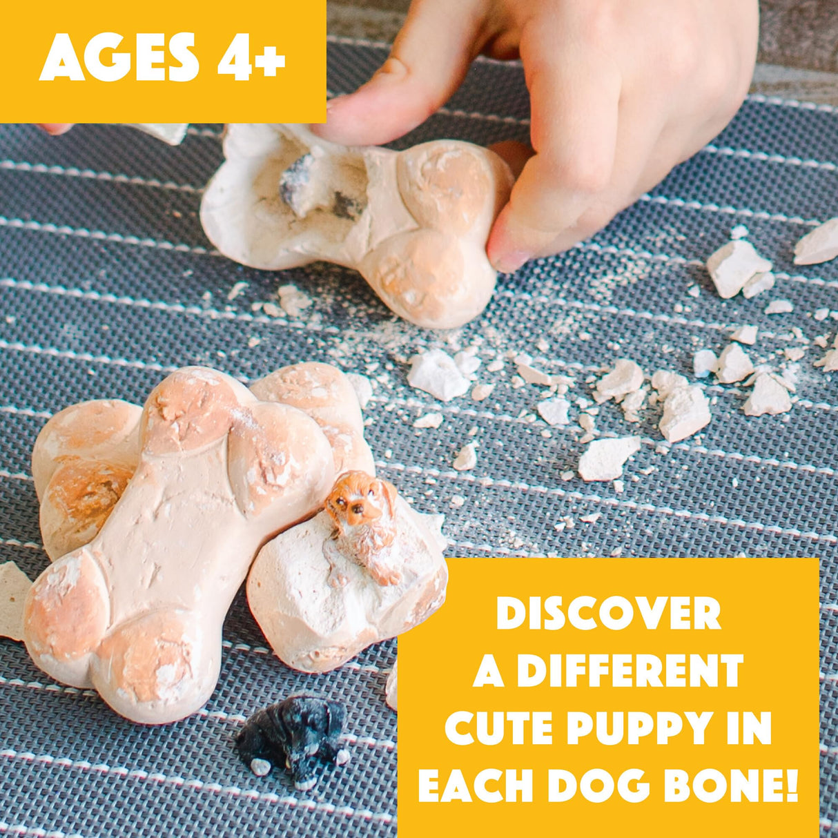 MindWare Dig it Up! Puppies Excavation Kit - Educational Toys for Kids 4 and Up - Dig Kit with 12 Bones, 12 Puppy Figurines, 12 Chisels - Ideal for Group Activities, Events or Classroom Brain Breaks MindWare