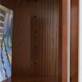 Leick Home Mantel Height Corner Bookcase with Drawer Storage, Made with Solid Wood, for Entryway, Living Rooms, Home Office, Bedroom, Mission Oak Finish, 12"D x 32"W x 50"H, Brownbronze Leick Home