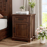 Maupvit Nightstand Set of 2, Bedside Table with Drawers for Bedroom, End Table with Large Storage Cabinet for Small Spaces, Office, Wood, Brown, 17.72” L x 15.75” D x 23.82” H x2 Maupvit