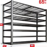 PMKES 65" W Garage Shelving Heavy Duty, 7 Tier Garage Shelves, 65" W x 96" H x 24" D Adjustable Storage Shelving Unit, Commercial Metal Shelves for Warehouse, Basement,2 Pack PMKES
