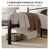 SHA CERLIN Heavy Duty Twin Bed Frame with Practical Headboard Shelf and Strong Metal Support SHA CERLIN