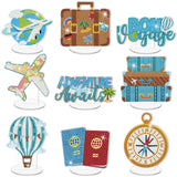 Kosiz 9 Pcs Travel Diamond Art Tabletop Decorations Adventure Awaits Diamond Painting Kits for Adults Double Sided Acrylic Travel Bon Voyage Centerpieces for Table Desktop DIY Crafts Home Party Gifts Kosiz