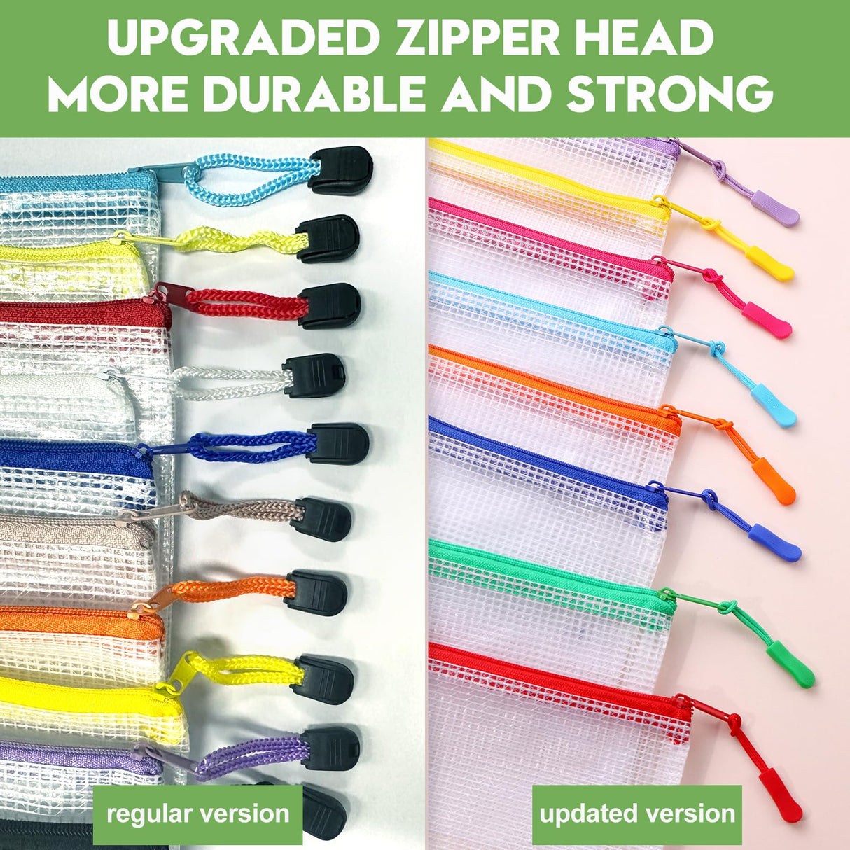 24pcs Mesh Zipper Pouch File Bags Puzzle Storage Bags, A3 17x12 Inches Large Reusable Zipper Pouches for Organizing Classroom Board Game Organization YOPCDJ