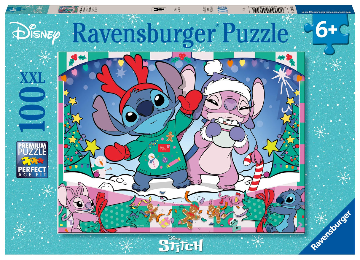 Ravensburger Disney Stitch Christmas 100 Piece XXL Jigsaw Puzzle for Kids - Screen-Free Activity Boosts Concentration and Focus Ravensburger