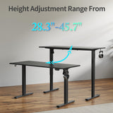 Agilestic Electric Standing Desk, 48 x 24 Inches Height Adjustable Desk, Sit Stand up Desk for Work Office Home, Ergonomic Rising Gaming Computer Table with Memory Preset, Black Agilestic