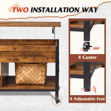 WLIVE Lift Top Coffee Table for Living Room, Coffee Table with Storage, Hidden Compartment and Metal Frame, Central Table with 4 Casters for Reception Room, Rustic Brown WLIVE