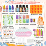 BRIPATI Soap Making Kit for Adults - DIY Soaps Crafts Supplies Set Include Soap Bases, Silicone Molds, Fragrances, Liquid Pigments, Glitters, Birthday & Holiday Gift BRIPATI