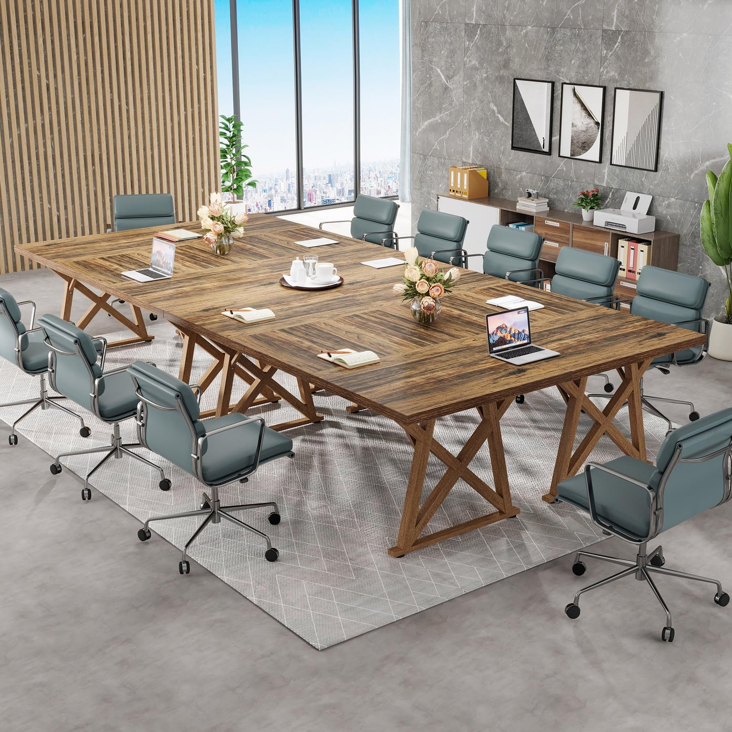 Tribesigns 71 in Conference Room Table, Meeting Table for 8 People, 6ft Conference Table, Modern Seminar Table, Boardroom Table, Large Table for Meeting, Wooden Meeting Room Table - WoodArtSupply