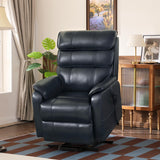 DYNOX 350 LBS Power Lift Recliner Chair for Elderly, Medium Size Dual Motor Lay Flat Infinite Positions Recliner with Heat & Massage (9188, Genuine Leather, Dark Blue) DYNOX