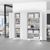 Superday 71" Lockable Steel Storage Cabinet, Locking Metal Storage Cabinets, Tall White Cabinet with 2 Doors and 4 Adjustable Shelves for Garage, Superday