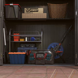 EHHLY Vertical Resin Storage Shed, 60 Cuft Garden Tool Sheds & Outdoor Storage, Plastic Outdoor Storage Cabinet Waterproof, 4.5 x 2.3 ft Backyard Outside Lawn Mower Storage Shed, Grey EHHLY