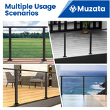 Muzata Aluminum Black Cable Railing Post 36 Inch 36"X2"x2" Level Drilled Surface Mount Cable Railing System Kit Indoor Outdoor Seaside with Paper User Guide PD02 BHAS Muzata