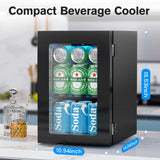 Electactic 24 Cans Beverage Refrigerator Cooler, Mini Fridge Countertop Drink Cooler for Soda, Canned Beer, Adjustable Digital Temperature Control for Home Dorm Office, Black Electactic