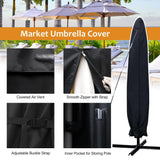 NettyPro Umbrella Cover for 10ft to 12ft Outdoor Umbrellas, Fade Resistant Waterproof and Ripstop Market Umbrella Parasol Cover with Zipper and Rod, Black NettyPro