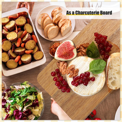 12 Pcs Bulk Cutting Board Bamboo Wood Acacia Wood Walnut Chopping Board with Handle Laser Engraving Kitchen Serving Board Charcuterie Board for Thanksgiving Housewarming Gift, 11'' x 5''