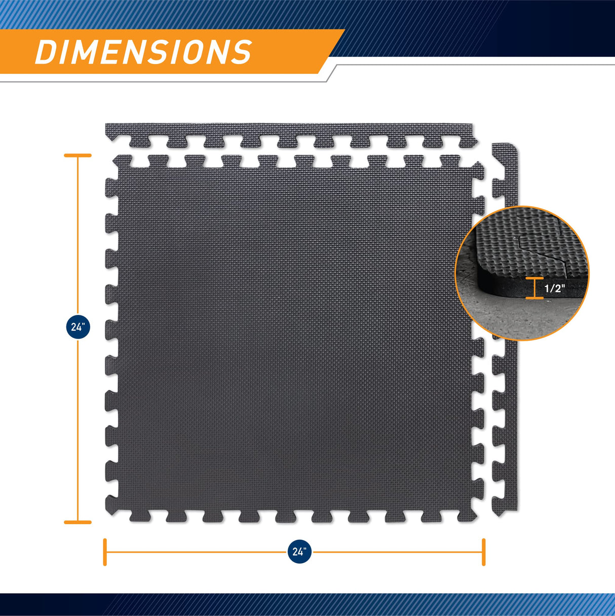 Marcy Interlocking Waterproof Flooring Mat for Exercise Equipment & Accessories MAT-20,Black MARCY