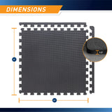 Marcy Interlocking Waterproof Flooring Mat for Exercise Equipment & Accessories MAT-20,Black MARCY
