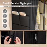 Neatrays Wardrobe Closet, 66 Inch Portable Closet for Hanging Clothes, Large Capacity Clothes Rack Organizer with Cover & 4 Hanging Rods & 8 Storage Shelves & 2 Side Pockets (Black) Neatrays
