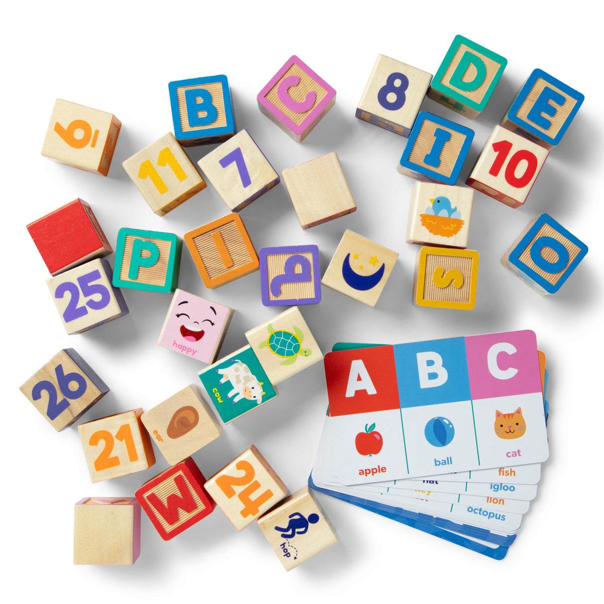 Ms. Rachel Melissa & Doug Letter, Number, and Game Wooden Learning Blocks with Activity Cards for Girls and Boys Toddlers Ages 18 Months+ - FSC-Certified Melissa & Doug