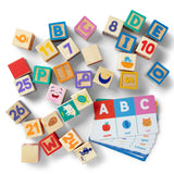 Ms. Rachel Melissa & Doug Letter, Number, and Game Wooden Learning Blocks with Activity Cards for Girls and Boys Toddlers Ages 18 Months+ - FSC-Certified Melissa & Doug