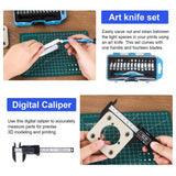 3D Printer Tools Kit, 3D Printing Accessory with 55Pcs Includes Deburring Tool, Digital Caliper, Art Knife Set, Tube Cutter, Storage Bag Suitable for 3D Print Removing, Cleaning KuanStore
