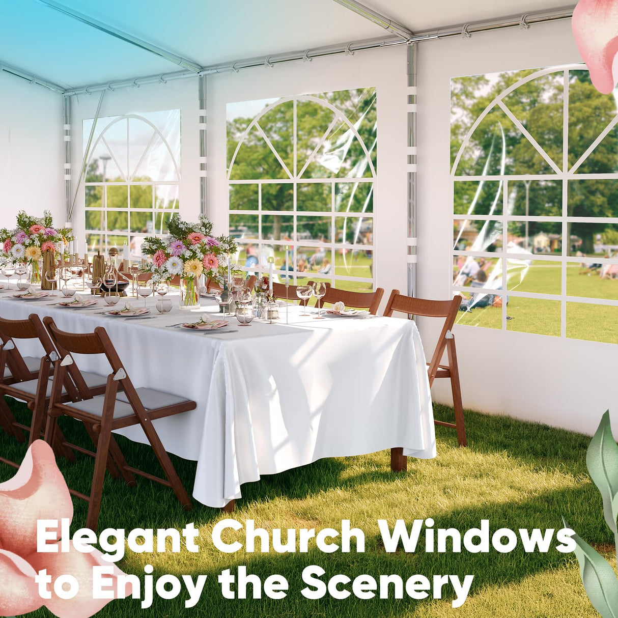 Quictent Premium 20x20 Party Tent Heavy Duty Outdoor Gazebo White Event Shelter Wedding Canopy Tent for Parties Carport BBQ with Removable Sidewall Windows & Storage Bags Quictent