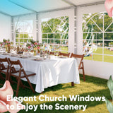 Quictent Premium 20x20 Party Tent Heavy Duty Outdoor Gazebo White Event Shelter Wedding Canopy Tent for Parties Carport BBQ with Removable Sidewall Windows & Storage Bags Quictent